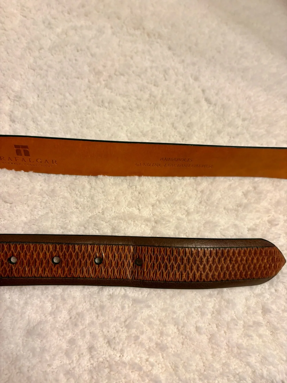 Trafalgar Italian Leather Men’s Belt Annapolis Brown Size 38